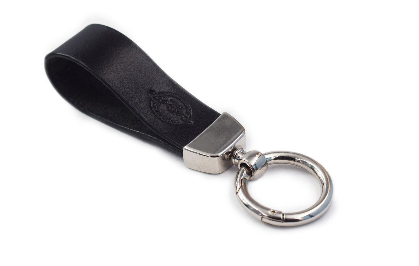 Genuine Leather Keychain for Men and Women, Leather Keychain Car Fob - Black - Bold