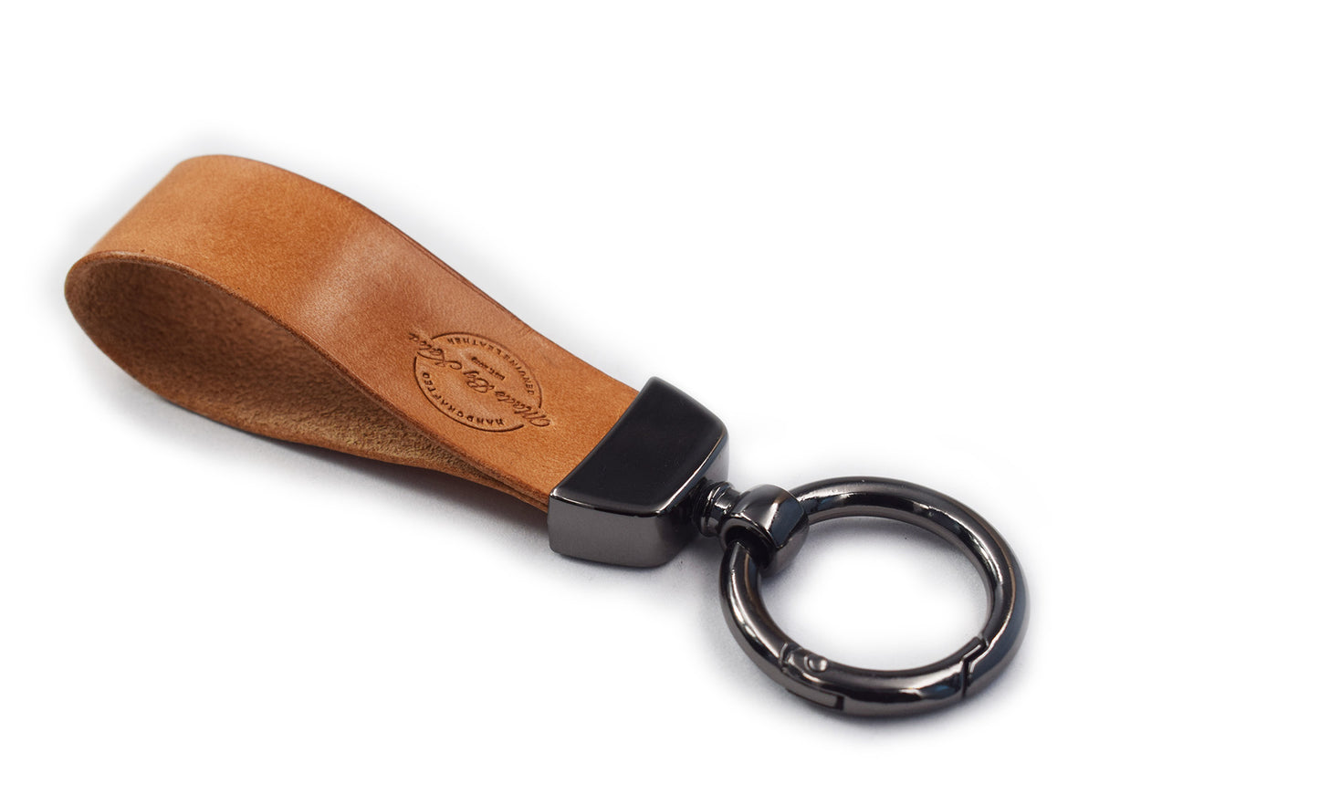 Genuine Leather Keychain for Men and Women, Leather Keychain Car Fob - CherryWood Brown- Bold