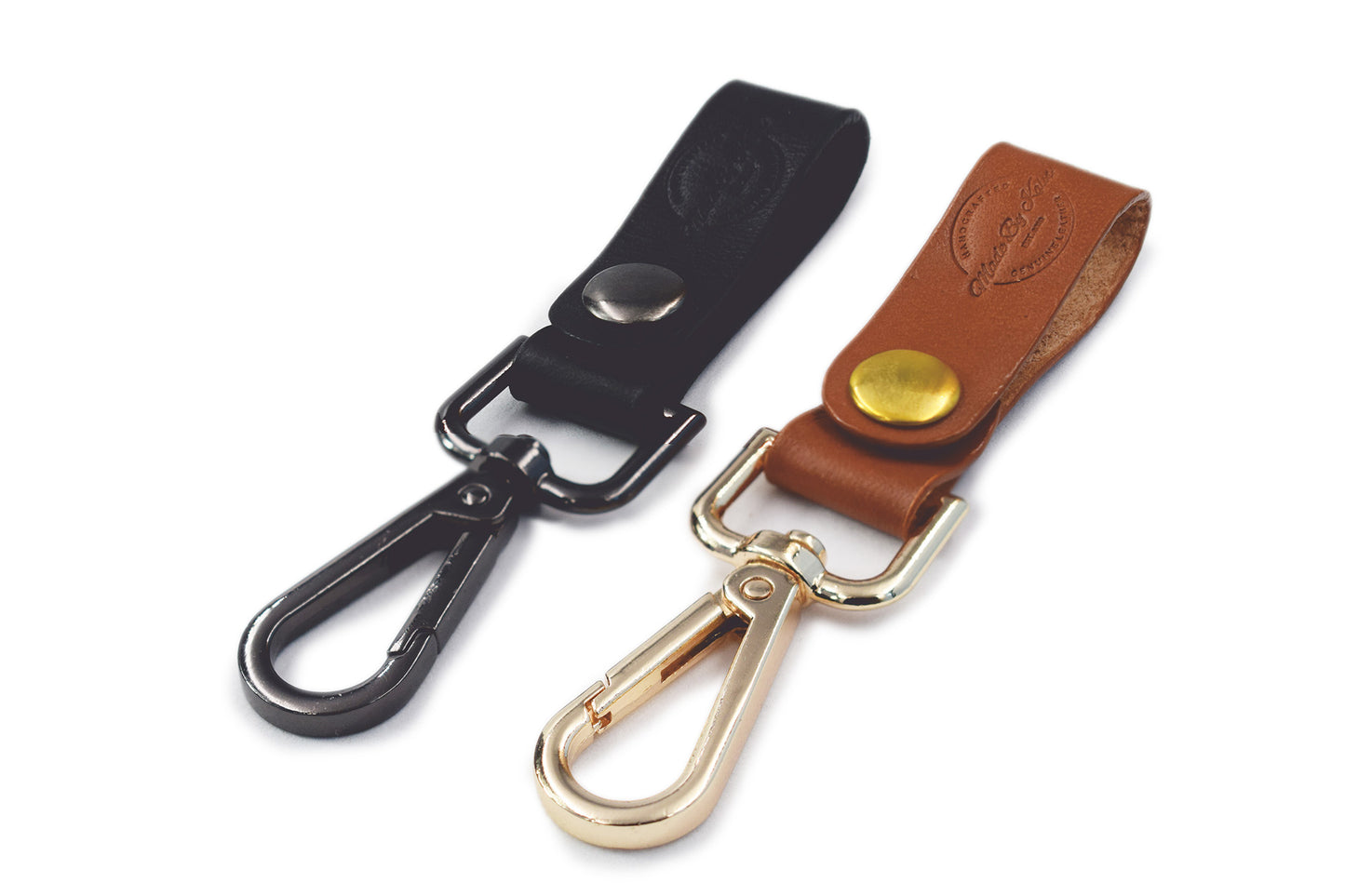 Genuine Leather Keychain for Men and Women, Leather Keychain Car Fob -Chestnut Brown & Black- Standard